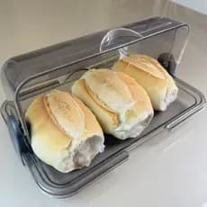 Porta Pao Cristal C/Tampa Articulavel Para Mesa 30x20cm
