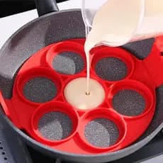 Forma De Silicone Antiaderente P/Panquecas Ovos 7 Cavidades