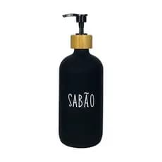 Porta Sabonete Liquido Doha Em Vidro Para Lavabo Pia 500ml
