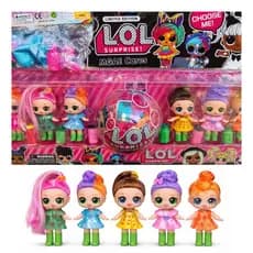 kit cartela 6 bonecas lol confetti pop + bola supressa gliter com cabelo infantil Alta qualidade