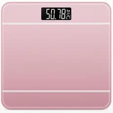 Balança Corporal Digital Peso Até 180kg Transparente Vidro Temperado Rosa Clinica Dieta Casa