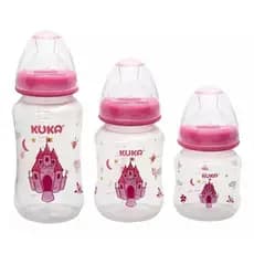 Kit Com 3 Mamadeiras Big Natural Rosa Sortidos - Kuka