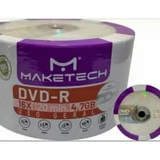 100 Dvd-r Maketech Logo 4.7gb 120 Minutos 16x  (MANDE IN VIETNÃ)