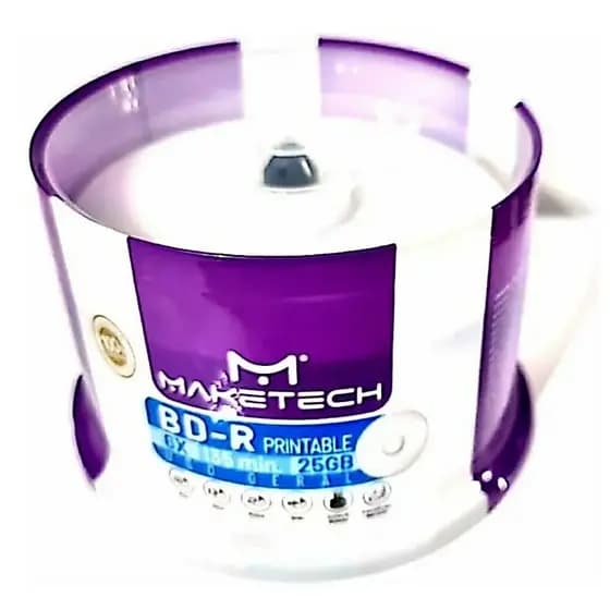50 BLURAY MAKETECH PRINTABLE 25 GB 135 MINUTOS 6X