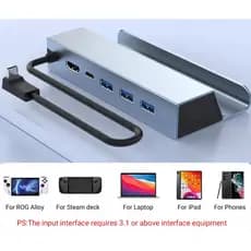 Docker 5 em 1 USB-C jogo hub tipo-c  4k hdmi + pd 100w + usb 2.0*3 Steam Deck