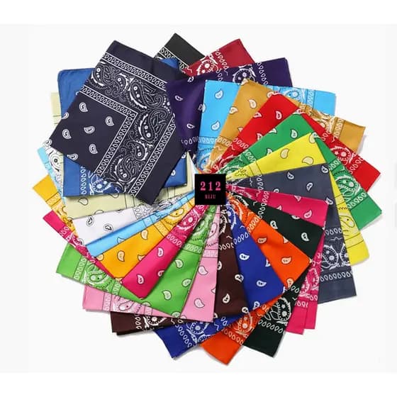 Bandanas Lenço Estampada Colorido 55X55cm 212BIJU 002 (*40 CORES DISPONÍVEIS NO DESCRIÇAO*)