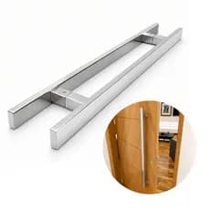 Puxador Inox 304 polido 60 Cm Para Portas de Vidro, Madeira, Alumínio e Pivotante (par)