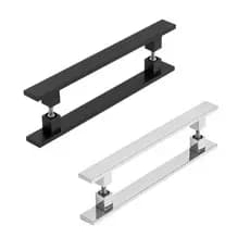 Puxador 30 Cm Inox 304 duplo – Polido e Preto Para Portas Vidro/Madeira/Alumínio/Metal