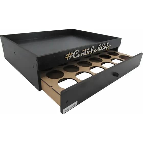 Cômoda Porta Máquina e Porta Cápsulas 1 Gaveta Café Dolce Gusto Preta Mdf