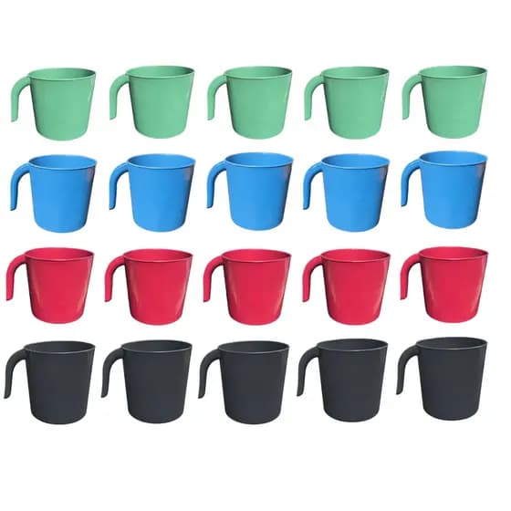 Kit 25 Canecas de Plástico Empilhável P/ Festas Crianças Merenda Cantina Escola