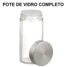 Pote de Vidro Completo Com Tampa Rosca Para Condimentos Frasco Porta Tempero Cozinha
