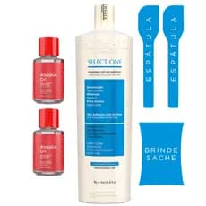 Prohall Select One  Escova Sem Formol 1L / 300ml + brindes da foto