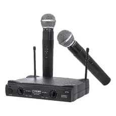 Microfone Duplo Sem Fio Uhf Profissional Dinâmico Le-906