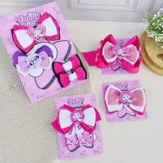 laços de cabelo infantil personagens rosa/laços infantis tema Emily