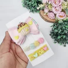 hair clips infantil capcake/ presilha infantil capcake