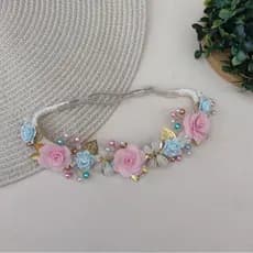 tiara de bb luxo batizado jardim encantado/hadband BB luxo Charlotte