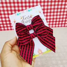 laçarote  infantil xadrez 8 cm/ par de laços de cabelo xadrez