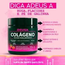 Colágeno Verisol Com Ácido Hialurônico Vitaminas E Minerais Deusa 150g 30 dias Frutas Vermelhas Original