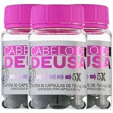 Cabelo de Deusa - 90 cápsulas - Cabelo, Pele e Unha - 17 vitaminas e minerais - óleo de semente de uva - Completo A-Z