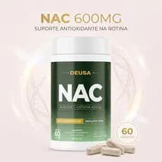 NAC Premium 600mg 60 Cápsulas Antioxidante N-Acetilcisteína N-Acetil L-Cisteína Fígado Detox - Deusa Suplementos