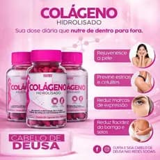 Kit Tira Estrias Previne Rugas, Combate a Flacidez, Fortalece cabelo e unha, COLAGENO HIDROLISADO