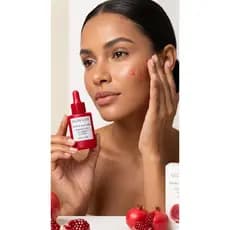 Serum Facial Romã- Skincare hidratante, colágeno, antioxidantes compatível maquiagem, anti sinais.
