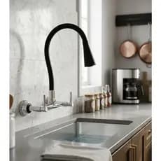 Torneira Misturador Cozinha Gourmet Parede Flexível 2 Jatos