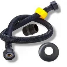 Engate Flexível Rabicho Fêmea X Fêmea Preto De 60cm 1/2