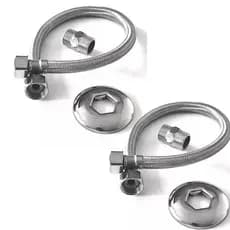 2 Engates Flexível Kit Rabicho Mangueira 40cm Quente Fria