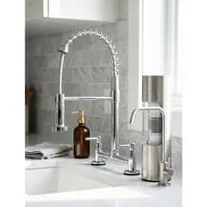 Torneira Misturador Cozinha De Mesa metal Tubo Gourmet 2 Jatos Cromado