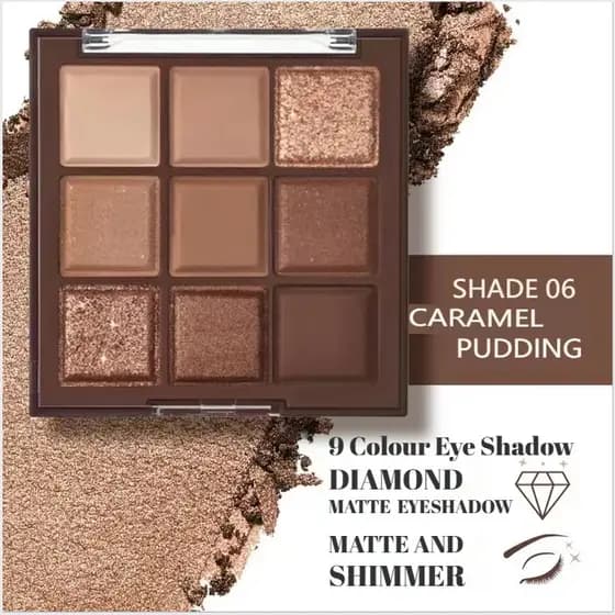 Nove Sombras Da Paleta Sombra Dos Olhos Matte Brilhante De Longa Duração Pó Solto Maquiagem Natural À Prova D'água