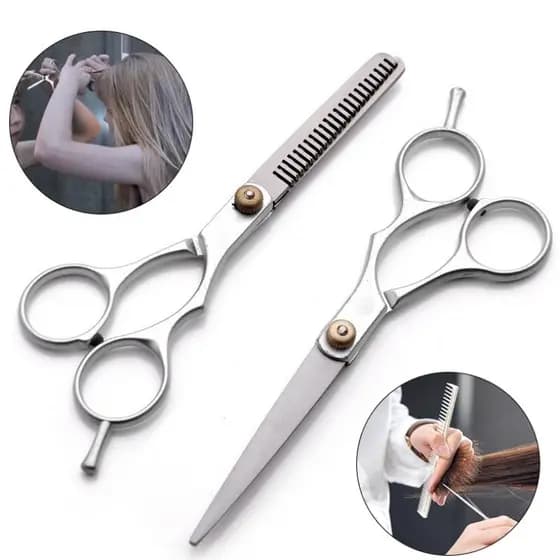 Kit Profissional 2 Tesouras De Cabeleireiro Em Aço Inoxidável Tesoura De Corte De Cabelo Barbeiro Salão De Beleza