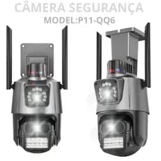 Câmera segurança vigilância 1080P Lente Dupla, Áudio, Wi-Fi  Visão Noturna para Segurança Residencia