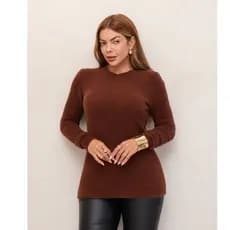 Blusa Feminina Suéter Pelinho Grosso Gola Redonda Inverno 3RD SD2013