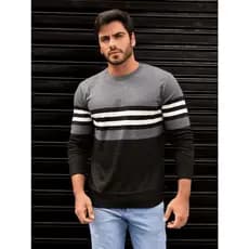 Blusa Frio Masculino Suéter Modal Listrada Gola Redonda Inverno 3RD SD355