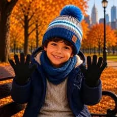 Touca + Luva Infantil Inverno Quentinha PomPom Bebê Criança Menino Menina Gorro Quentinho