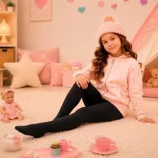Meia Calça Térmica Com Pé Peluciada Infantil Unissex | Fio 80 Inverno Menina e Menino