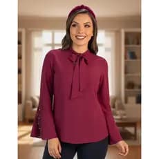 Blusa Feminina Manga Longa Moda Evangelica Barata Sku: Bml12