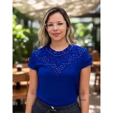 Blusinha Feminina Barata Em Crepe Manga Curta Sku:b13