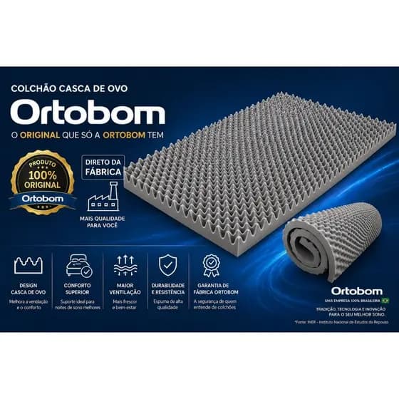 Colchonete Caixa De Ovo Casca Anti-escaras Solteiro Ortobom D20