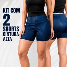 Kit 2 Shorts Fitness Academia Feminino Cintura Alta Zero Transparência