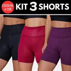 Kit 3 Shorts Fitness Feminino de Academia para Treino Confortável e Modelagem Perfeita