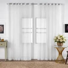 Cortina Voil Lisa 3 Metros x 1,70m Translucida Com Acabamento Premium