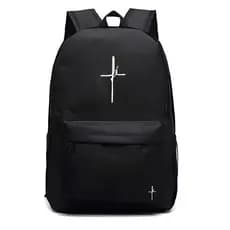 Mochila Escolar Masculino e Feminina Grande Bolso Lateral Reforçada Fé