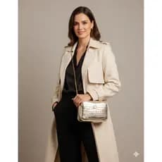 Bolsa Feminina Pequena Transversal Com Corrente Dourada Prata Basica