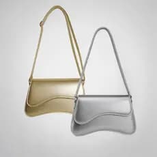Bolsa Feminina De Ombro Alça Transversal com Regulagem Dourada para Festa