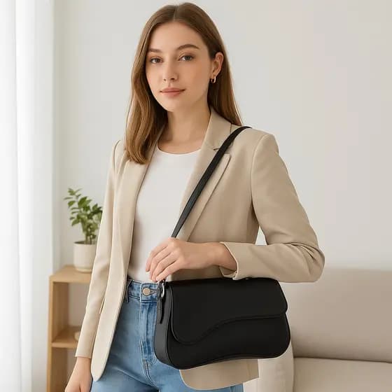 Bolsa Feminina De Ombro Alça Transversal Regulagem Media Chic Festa Moda Blogueira
