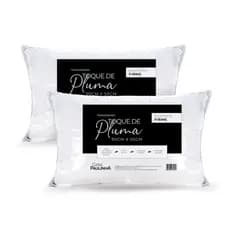 Kit 02 Travesseiro King De Pluma Tecido 100% Algodão 90 x 50 Conforto e Quantidade