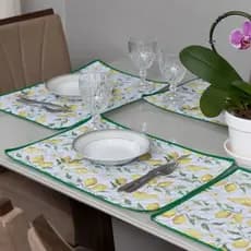 Jogo Americano Matelado Ultrassônico Estampado 4 e 6 Lugares Modernos