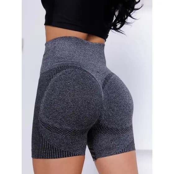 Short Legging Esportiva Academia Yoga Levanta Bumbum Sem Costura Cintura Alta   AW206